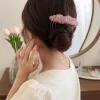 The colorful gauze hair comb is flexible, does not damage hair, is light and breathable, and is suitable for daily combing and styling details Picture